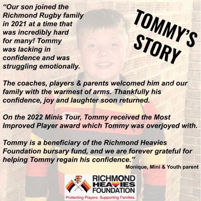 READ TOMMY'S STORY
This sort of lovely feedback from Tommy's Mum is why we continue to fundraise.

Physical activity is on the decline amongst young people, something we believe to be harmful to physical and mental health as well as important personal development.

A key target for our Series of Extraordinary Events is to broaden our bursary offer to make rugby accessible to more in our community.

You can help us by donating via the link in our bio.

#Growth #Rugby #RugbyFamily #Charity #Community #PhysicalEducation #givegenerously